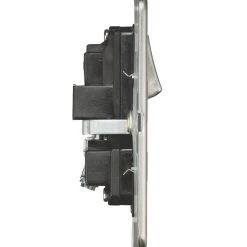 Knightsbridge SFR9000BC 13A 2-Gang DP Switched Double Socket Brushed Chrome With Black Inserts 7 Knightsbridge SFR9000BC 13A 2-Gang DP Switched Double Socket Brushed Chrome With Black Inserts -British General Shop 873TY A2