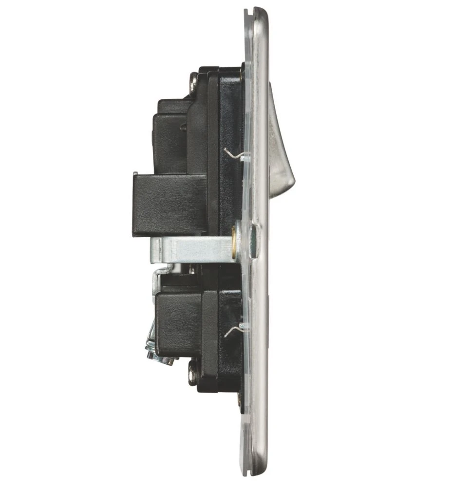 Knightsbridge SFR9000BC 13A 2-Gang DP Switched Double Socket Brushed Chrome With Black Inserts 5 Knightsbridge SFR9000BC 13A 2-Gang DP Switched Double Socket Brushed Chrome With Black Inserts - Image 3