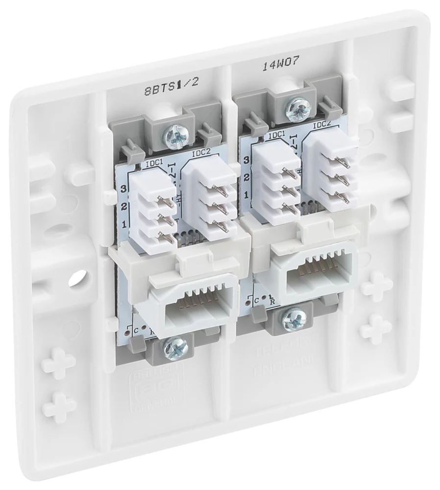 British General 800 Series Slave Telephone Socket White With White Inserts 5 British General 800 Series Slave Telephone Socket White With White Inserts - Image 3