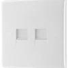 British General 800 Series Slave Telephone Socket White With White Inserts