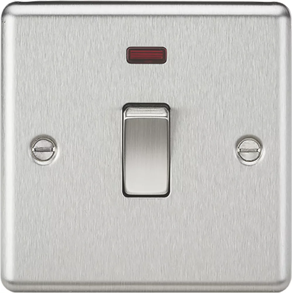 Knightsbridge CL834NBC 20A 1-Gang DP Control Switch Brushed Chrome With LED 3 Knightsbridge CL834NBC 20A 1-Gang DP Control Switch Brushed Chrome With LED