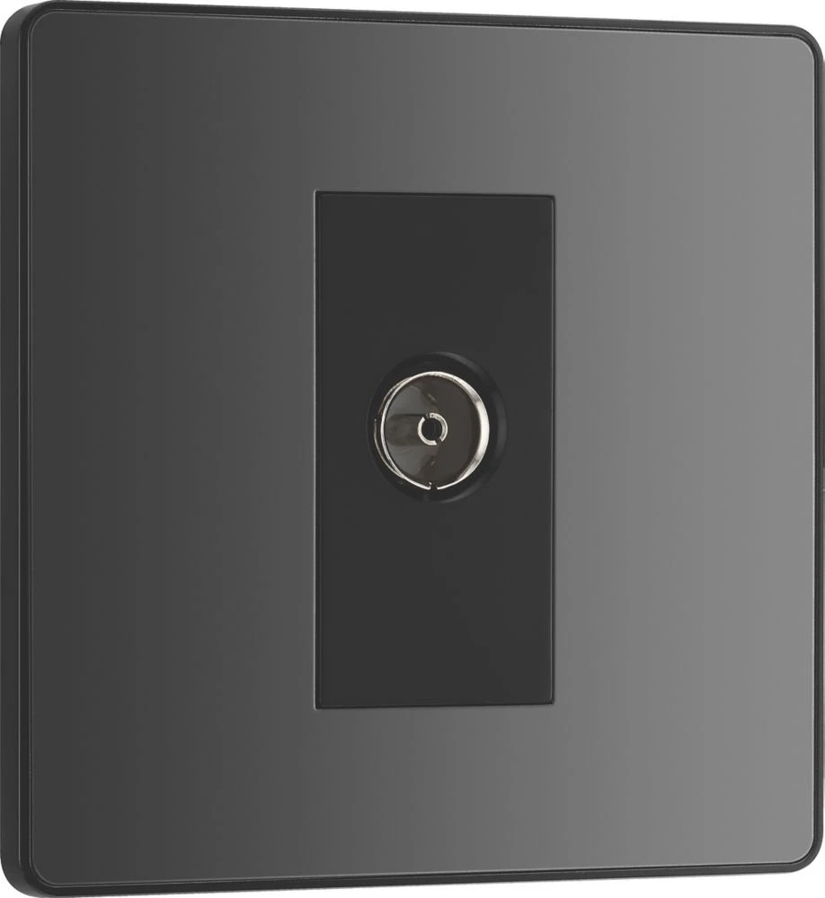 British General Evolve 1-Gang Coaxial TV / FM Socket Black With Black Inserts 4 British General Evolve 1-Gang Coaxial TV / FM Socket Black With Black Inserts - Image 2