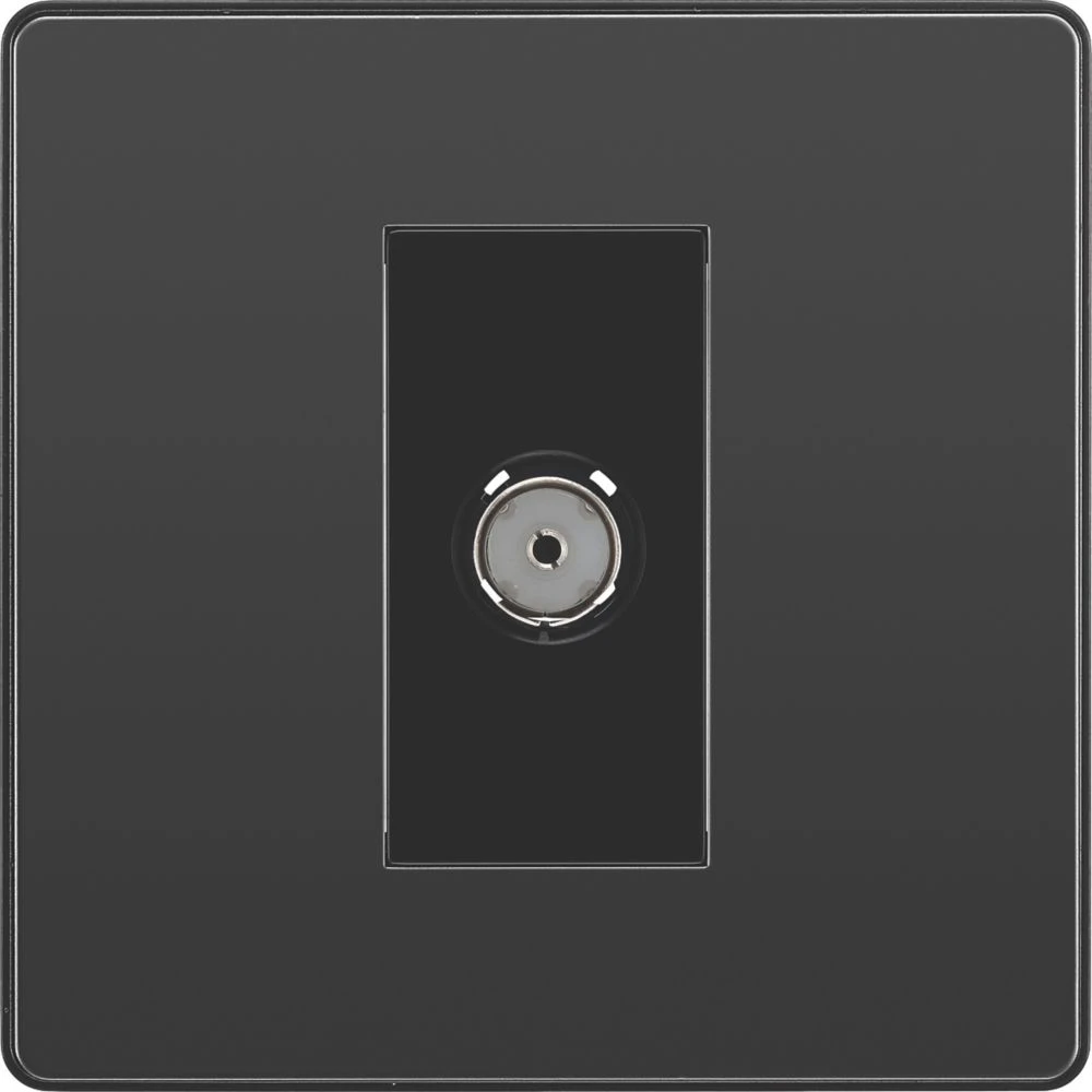 British General Evolve 1-Gang Coaxial TV / FM Socket Black With Black Inserts 5 British General Evolve 1-Gang Coaxial TV / FM Socket Black With Black Inserts - Image 3