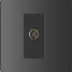 British General Evolve 1-Gang Coaxial TV / FM Socket Black With Black Inserts 12 British General Evolve 1-Gang Coaxial TV / FM Socket Black With Black Inserts -British General Shop 877RF A3