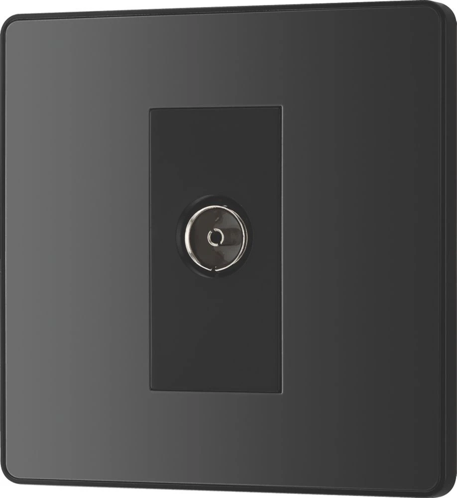 British General Evolve 1-Gang Coaxial TV / FM Socket Black With Black Inserts 6 British General Evolve 1-Gang Coaxial TV / FM Socket Black With Black Inserts - Image 4