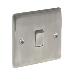 British General Nexus Metal 10AX 1-Gang 2-Way Light Switch Brushed Iridium -British General Shop 87828 A2
