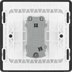 British General Evolve 10A 1-Gang 1-Way Bell Push Switch Black With Black Inserts -British General Shop 878PY A5