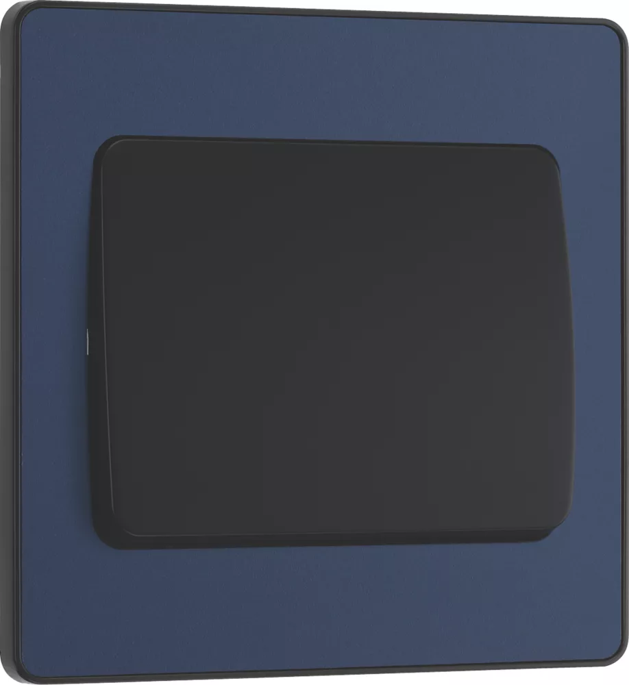 British General Evolve 20 A 16AX 1-Gang 2-Way Wide Rocker Light Switch Blue With Black Inserts 4 British General Evolve 20 A 16AX 1-Gang 2-Way Wide Rocker Light Switch Blue With Black Inserts - Image 2