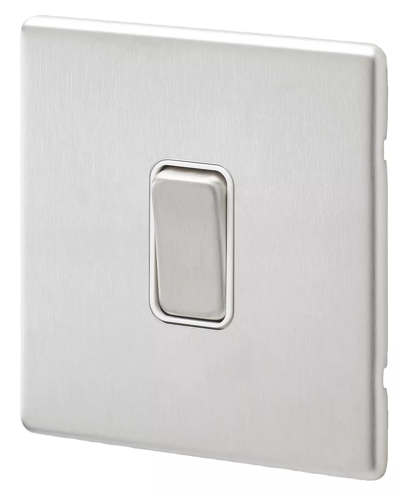 MK Aspect 10AX 1-Gang 2-Way Switch Brushed Stainless Steel With White Inserts 3 MK Aspect 10AX 1-Gang 2-Way Switch Brushed Stainless Steel With White Inserts