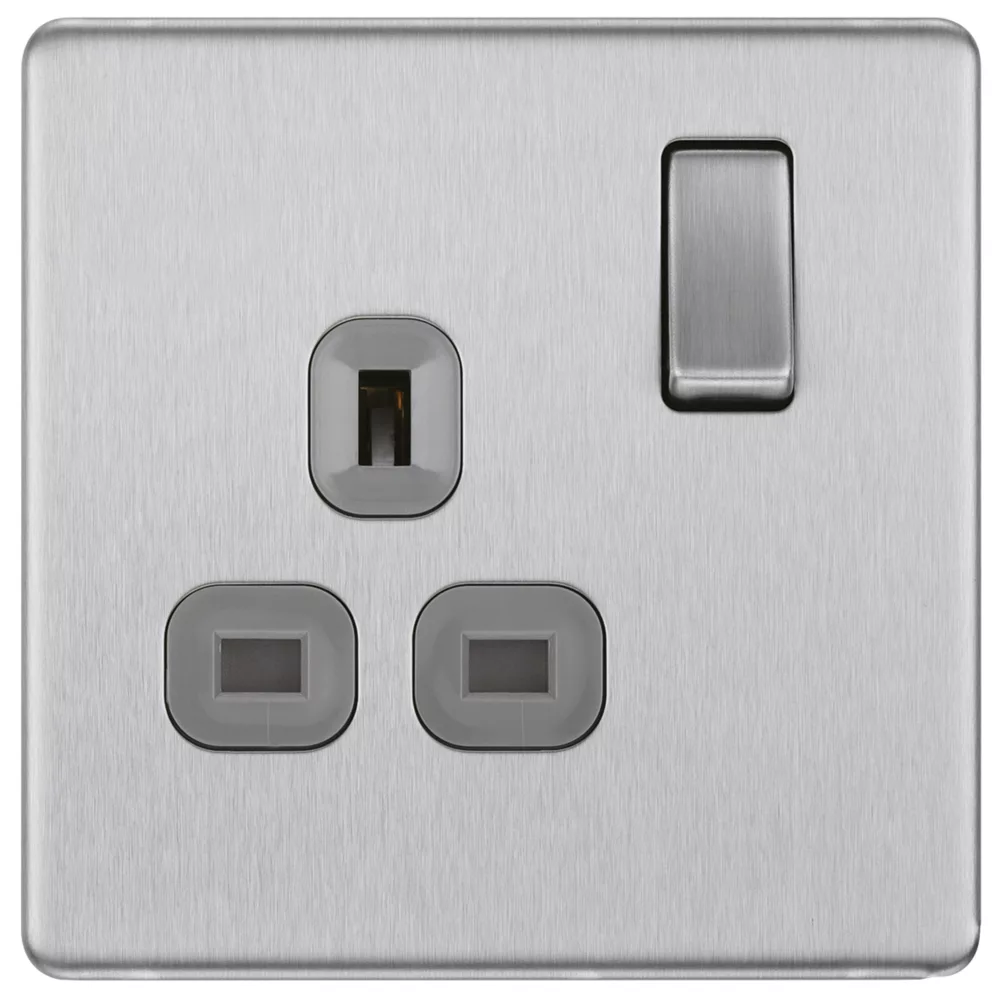 LAP 13A 1-Gang DP Switched Power Socket Brushed Stainless Steel With Graphite Inserts 4 LAP 13A 1-Gang DP Switched Power Socket Brushed Stainless Steel With Graphite Inserts - Image 2