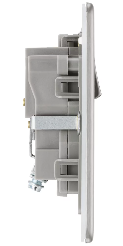 LAP 13A 1-Gang DP Switched Power Socket Brushed Stainless Steel With Graphite Inserts 5 LAP 13A 1-Gang DP Switched Power Socket Brushed Stainless Steel With Graphite Inserts - Image 3