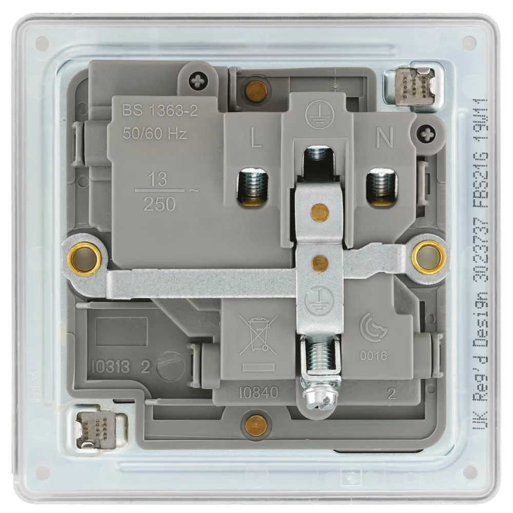 LAP 13A 1-Gang DP Switched Power Socket Brushed Stainless Steel With Graphite Inserts 6 LAP 13A 1-Gang DP Switched Power Socket Brushed Stainless Steel With Graphite Inserts - Image 4
