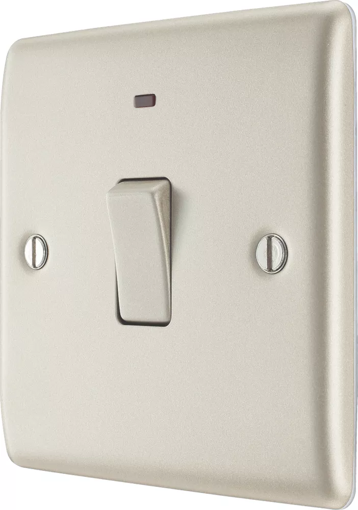 British General Nexus Metal 20A 1-Gang 2-Pole Control Switch Pearl Nickel With LED With Colour-Matched Inserts 3 British General Nexus Metal 20A 1-Gang 2-Pole Control Switch Pearl Nickel With LED With Colour-Matched Inserts