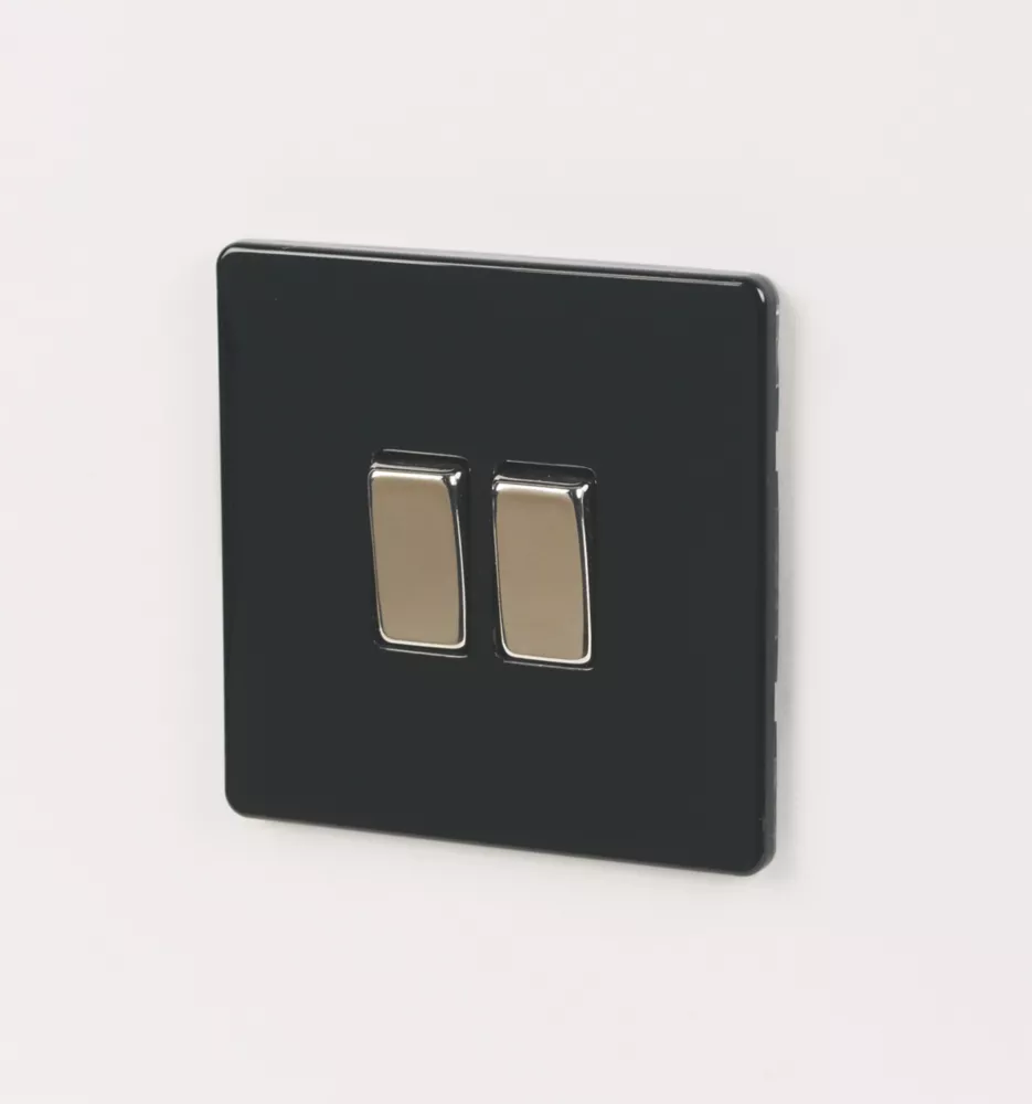 Varilight 10AX 2-Gang 2-Way Light Switch Jet Black 7 Varilight 10AX 2-Gang 2-Way Light Switch Jet Black - Image 5
