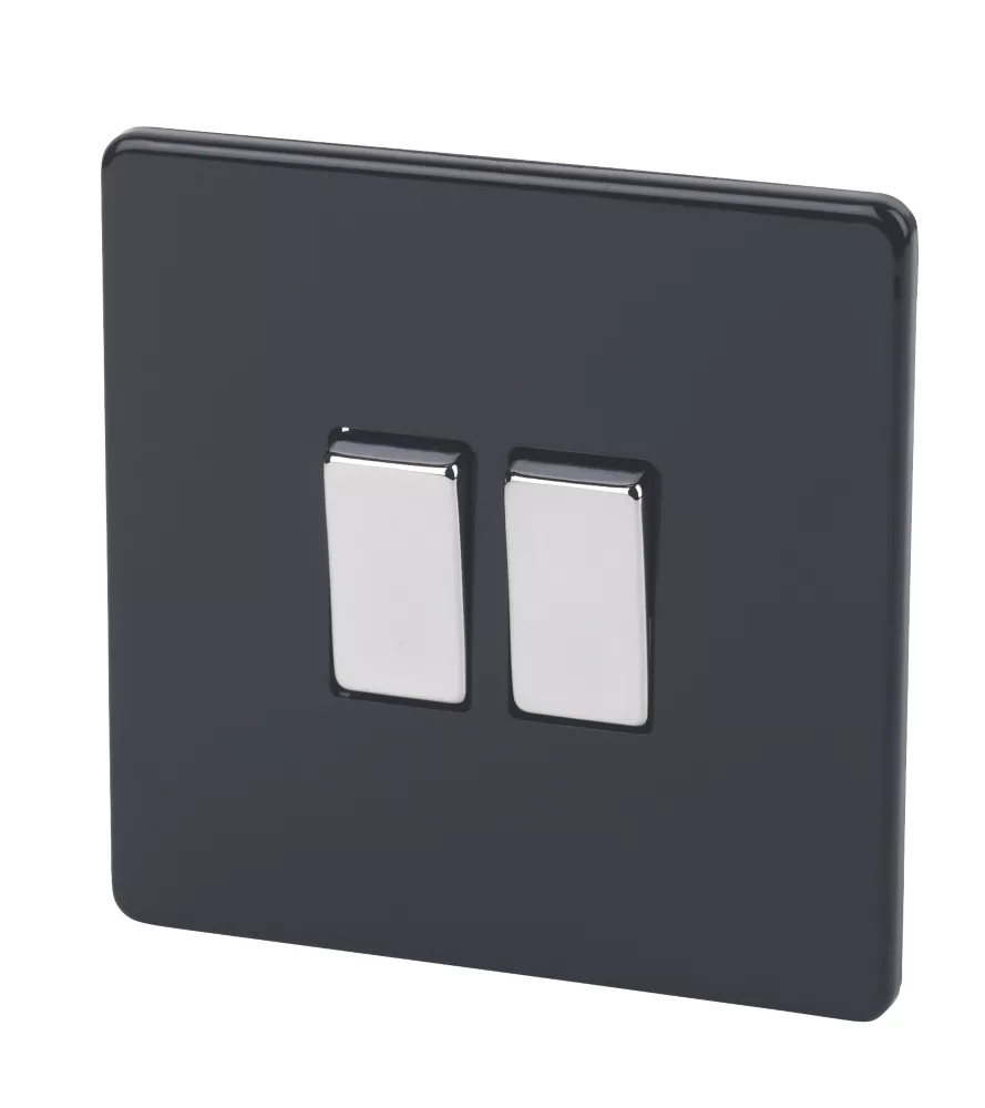 Varilight 10AX 2-Gang 2-Way Light Switch Jet Black 3 Varilight 10AX 2-Gang 2-Way Light Switch Jet Black
