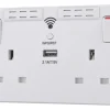 British General 900 Series 13A 2-Gang SP Switched Wi-Fi Extender Socket + 2.1A 1-Outlet Type A USB Charger White 2 British General 900 Series 13A 2-Gang SP Switched Wi-Fi Extender Socket + 2.1A 1-Outlet Type A USB Charger White -British General Shop 8865V P