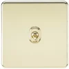 Knightsbridge SF12TOGPB 10AX 1-Gang Intermediate Switch Polished Brass With Colour-Matched Inserts -British General Shop 886TX P