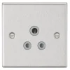 Knightsbridge CS5ABCG 5A 1-Gang Unswitched Socket Brushed Chrome With Colour-Matched Inserts -British General Shop 886TY P