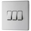 LAP 20A 16AX 3-Gang 2-Way Light Switch Brushed Stainless Steel -British General Shop 889KJ P