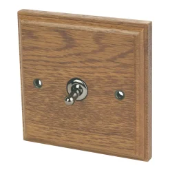 Varilight 10AX 1-Gang 2-Way Toggle Switch Medium Oak