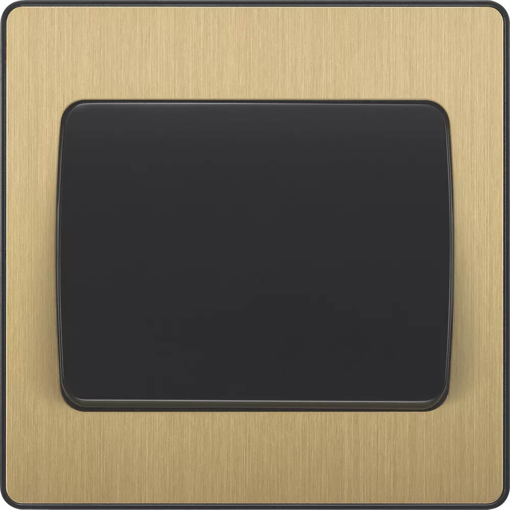 British General Evolve 20 A 16AX 1-Gang 2-Way Wide Rocker Light Switch Satin Brass With Black Inserts 5 British General Evolve 20 A 16AX 1-Gang 2-Way Wide Rocker Light Switch Satin Brass With Black Inserts - Image 3