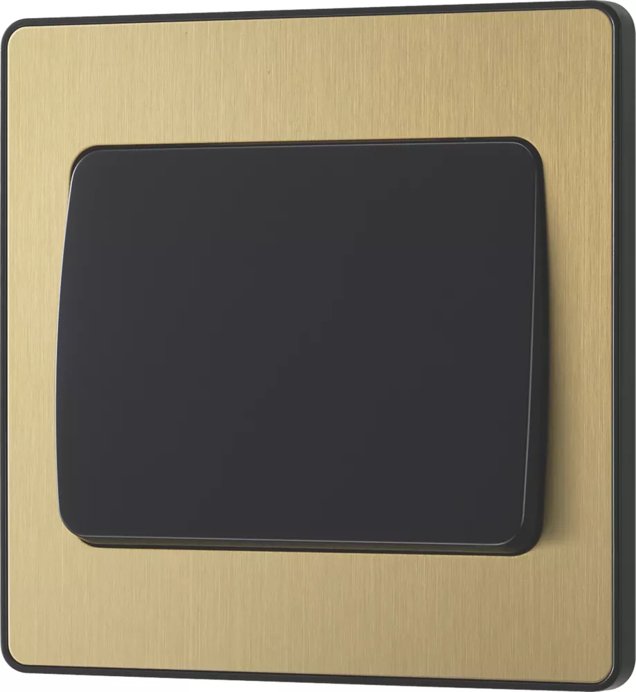 British General Evolve 20 A 16AX 1-Gang 2-Way Wide Rocker Light Switch Satin Brass With Black Inserts 6 British General Evolve 20 A 16AX 1-Gang 2-Way Wide Rocker Light Switch Satin Brass With Black Inserts - Image 4