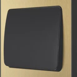 British General Evolve 20 A 16AX 1-Gang 2-Way Wide Rocker Light Switch Satin Brass With Black Inserts