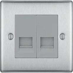British General Nexus Metal Master Telephone Socket Brushed Steel 7 British General Nexus Metal Master Telephone Socket Brushed Steel -British General Shop 896XG A1