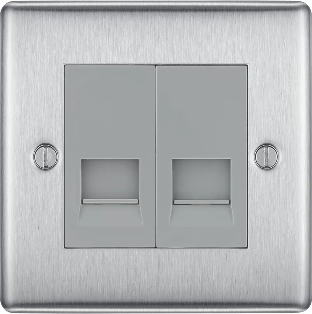 British General Nexus Metal Master Telephone Socket Brushed Steel 4 British General Nexus Metal Master Telephone Socket Brushed Steel - Image 2