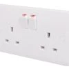 Schneider Electric Lisse 13A 2-Gang DP Switched Plug Socket White -British General Shop 8980J P