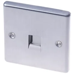 LAP Master Telephone Socket Brushed Stainless Steel