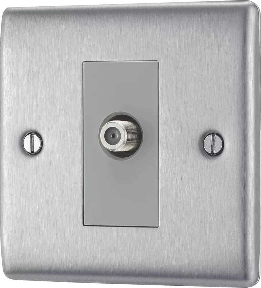 British General NEXUS METAL 1-Gang Single Satellite Socket Brushed Steel 3 British General NEXUS METAL 1-Gang Single Satellite Socket Brushed Steel
