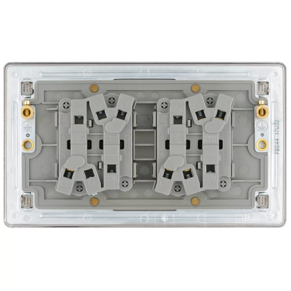 LAP 20A 16AX 4-Gang 2-Way Light Switch Brushed Stainless Steel 6 LAP 20A 16AX 4-Gang 2-Way Light Switch Brushed Stainless Steel - Image 4