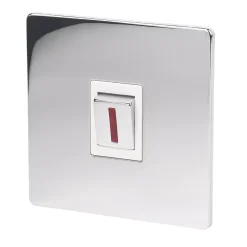 LAP 20A 1-Gang DP Control Switch Polished Chrome With Neon With White Inserts