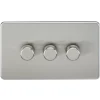 Knightsbridge SF2183BC 3-Gang 2-Way LED Dimmer Switch Brushed Chrome -British General Shop 904TX P