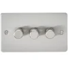 Knightsbridge FP2183BC 3-Gang 2-Way LED Dimmer Switch Brushed Chrome -British General Shop 904TY P