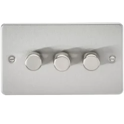 Knightsbridge FP2183BC 3-Gang 2-Way LED Dimmer Switch Brushed Chrome