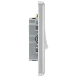 LAP 10AX 1-Gang 3-Pole Fan Isolator Switch Brushed Stainless Steel With White Inserts -British General Shop 90520 A4