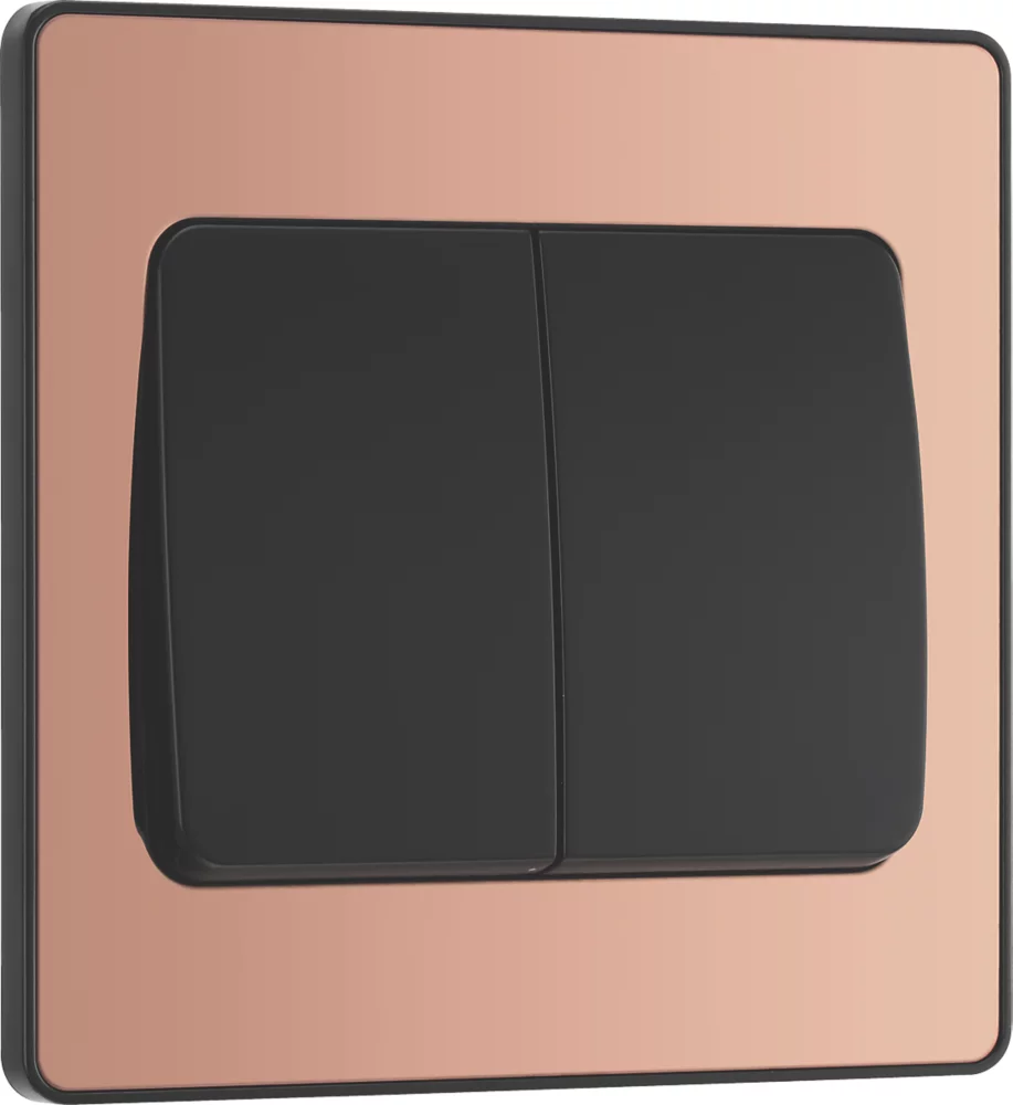 British General Evolve 20 A 16AX 2-Gang 2-Way Wide Rocker Light Switch Copper With Black Inserts 4 British General Evolve 20 A 16AX 2-Gang 2-Way Wide Rocker Light Switch Copper With Black Inserts - Image 2