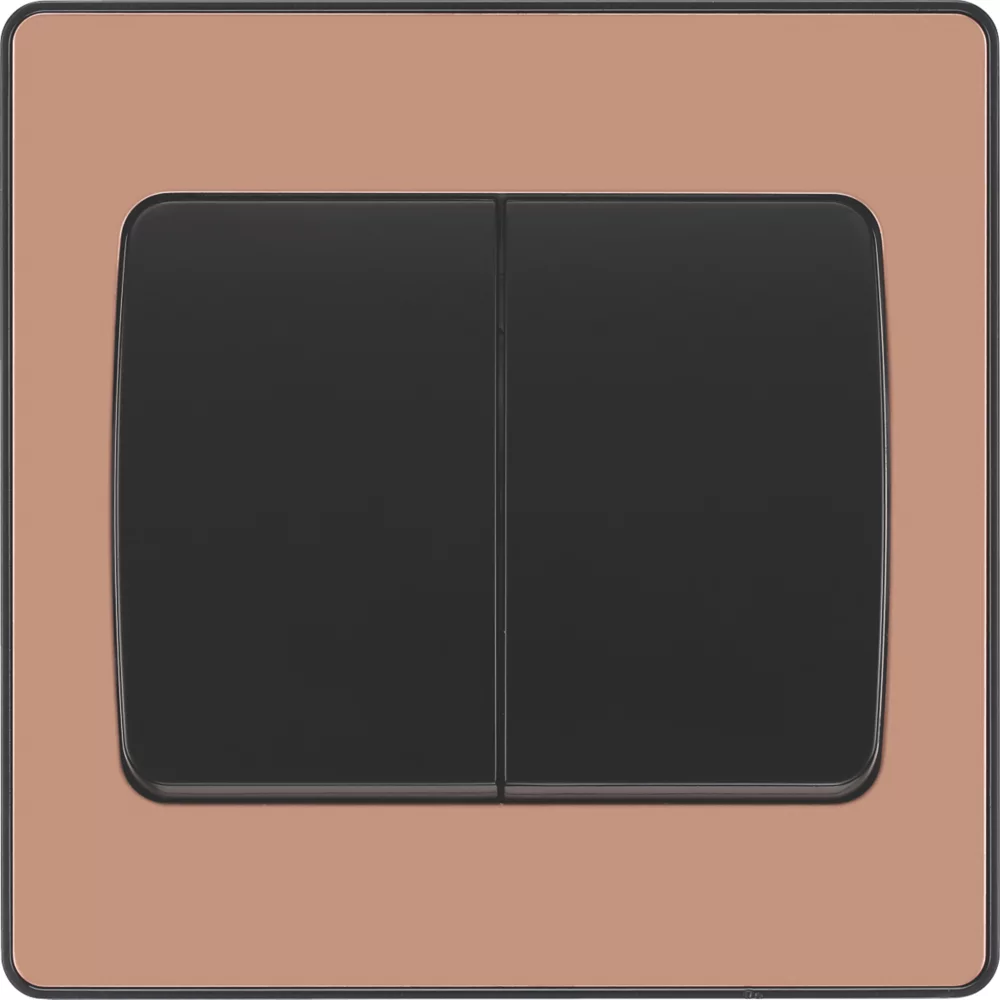 British General Evolve 20 A 16AX 2-Gang 2-Way Wide Rocker Light Switch Copper With Black Inserts 5 British General Evolve 20 A 16AX 2-Gang 2-Way Wide Rocker Light Switch Copper With Black Inserts - Image 3