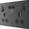 British General Evolve 13A 2-Gang SP Switched Socket + 3.1A 2-Outlet Type A USB Charger Black With Black Inserts 1 British General Evolve 13A 2-Gang SP Switched Socket + 3.1A 2-Outlet Type A USB Charger Black With Black Inserts -British General Shop 906RF P