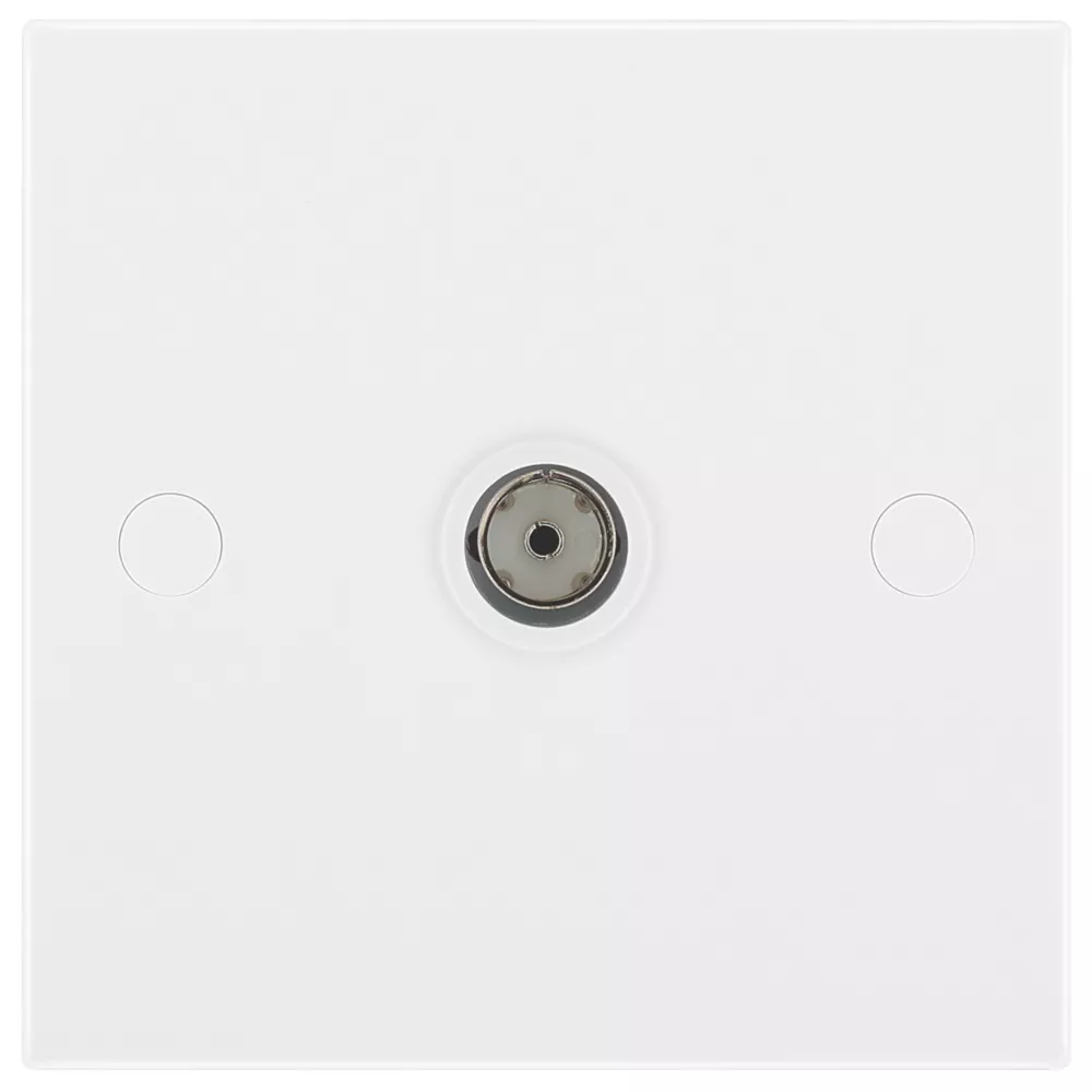 British General 900 Series 1-Gang Isolated Coaxial TV Socket White 4 British General 900 Series 1-Gang Isolated Coaxial TV Socket White - Image 2