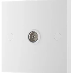 British General 900 Series 1-Gang Isolated Coaxial TV Socket White