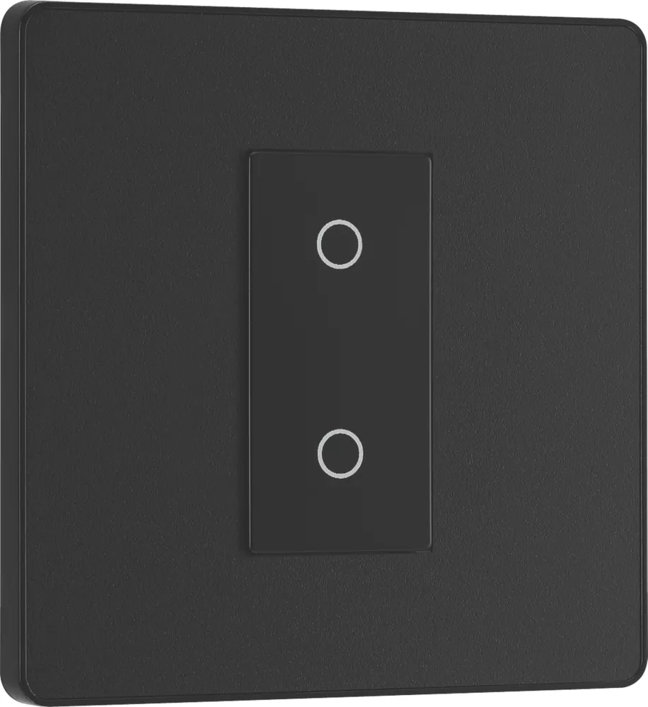 British General Evolve 1-Gang 2-Way LED Single Secondary Trailing Edge Touch Dimmer Switch Matt Black With Black Inserts 4 British General Evolve 1-Gang 2-Way LED Single Secondary Trailing Edge Touch Dimmer Switch Matt Black With Black Inserts - Image 2