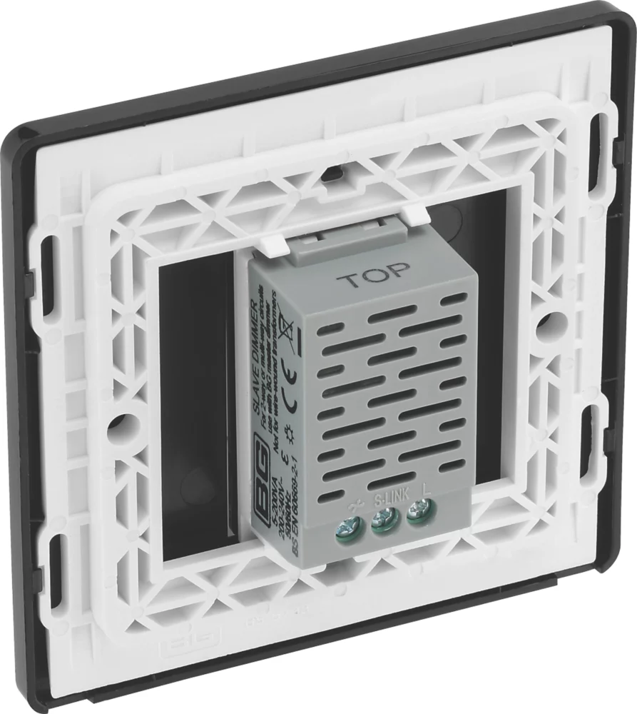 British General Evolve 1-Gang 2-Way LED Single Secondary Trailing Edge Touch Dimmer Switch Matt Black With Black Inserts 7 British General Evolve 1-Gang 2-Way LED Single Secondary Trailing Edge Touch Dimmer Switch Matt Black With Black Inserts - Image 5
