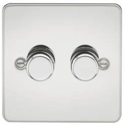Knightsbridge FP2182PC 2-Gang 2-Way LED Dimmer Switch Polished Chrome