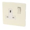 Varilight 13AX 1-Gang DP Switched Plug Socket White Chocolate With White Inserts