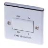 LAP 10AX 1-Gang 3-Pole Fan Isolator Switch Polished Chrome With White Inserts