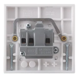 British General 900 Series 5A 1-Gang Unswitched Round Pin Plug Socket White -British General Shop 91241 A2