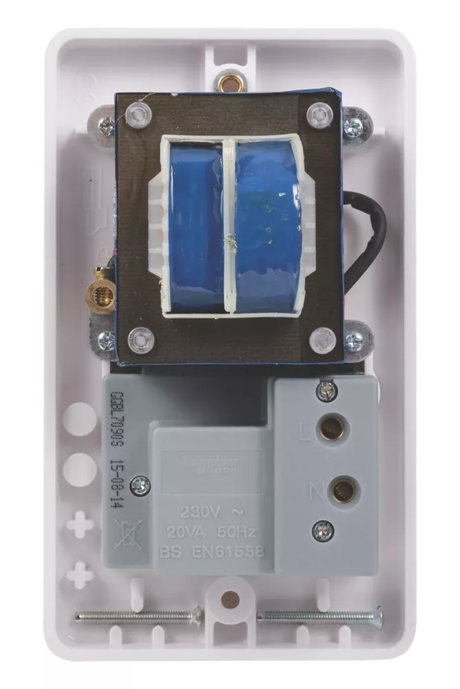 Schneider Electric Lisse 1-Gang Dual Voltage Shaver Socket 115 / 230V White 6 Schneider Electric Lisse 1-Gang Dual Voltage Shaver Socket 115 / 230V White - Image 4